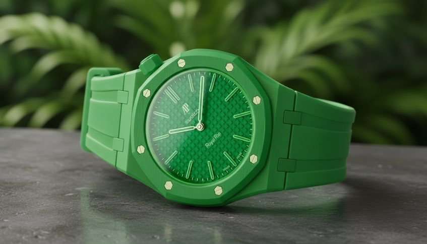 Royal Pop watch accessories — green replacement strap for Swatch Pop